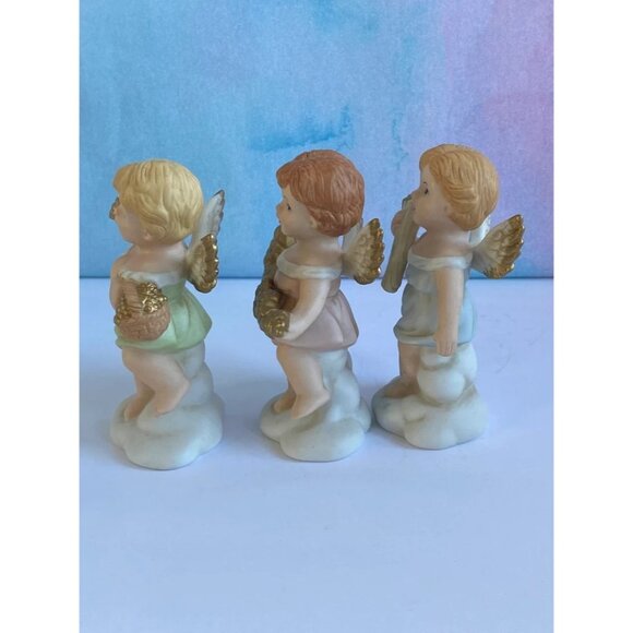 Home Interiors Precious Gifts Angel Cherub Set With Gifts 4" Porcelain - Picture 3 of 8